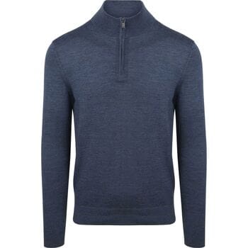 Suitable Merino Half Zip Trui Denim Blauw - Maat XXL - Heren - Quarter zip - Schipperstrui met rits - Volwassen mannen