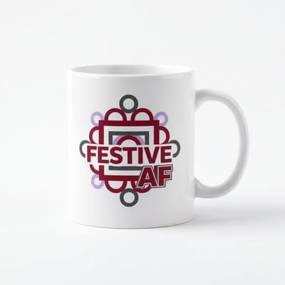 Festive AF Kerstmok – Gedurfd Feestdagen Typografie Design Keramische Koffiemok – 330 ml