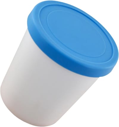 IJscontainer met Deksel - Vriescontainer Bak - Zelf ijs maken - Herbruikbaar en Stapelbaar - 1 liter - Blauw