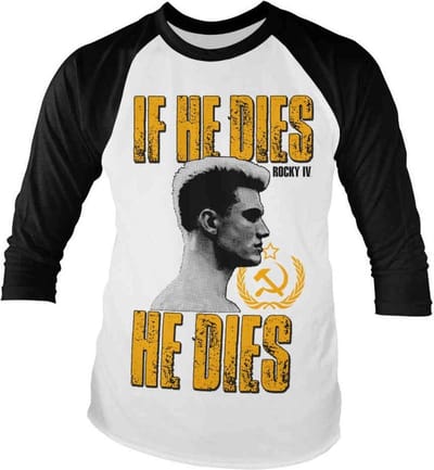 Rocky Raglan top -S- If He Dies, He Dies Wit/Zwart