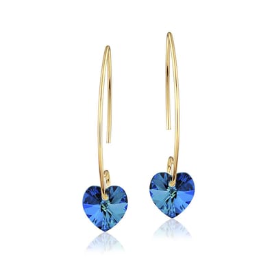 Montebello Oorbellen Liv HG32 - Swarovski Hart - 925 Zilver Verguld - Ø10mm - 35mm