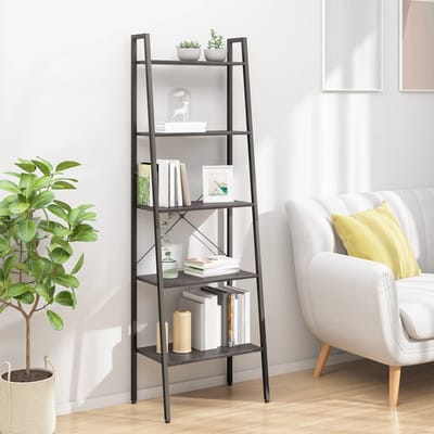 vidaXL - Opbergmeubel - met - 5 - lagen - 56x35x174 - cm - zwart