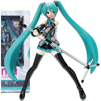 Anime 041 Hatsune Miku Actiefiguur Model Speelgoed Ornamenten Activiteiten Zingende Microfoon Schud Ui Decoratie Verzameling Cadeau With box blue