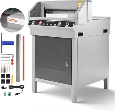 Elektrische papiersnijder - Guillotine papiersnijmachine - 45 cm Snijbreedte - 4 cm Snijdikte - 500 W Motor - Infraroodbeveiliging - Reservemes Inbegrepen