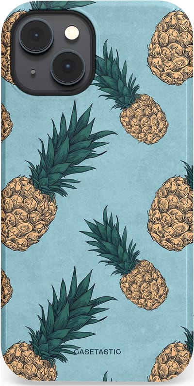 Casetastic Hoesje Geschikt voor Apple iPhone 14 Magsafe - Stijlvolle Beschermende Duo-layer Case - Tropische Ananas