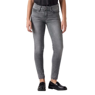 Levis Dames/Dames 711 Dubbele Knoop Skinny Jeans (Lichtgrijs)
