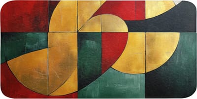 WC mat 120x60 cm - Antislip - Abstract - Kerst - Goud - Rood - Groen - Toiletmat - Vloermat - Douchemat - Toilet tapijt - Toiletmatten