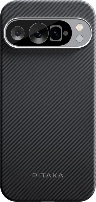Pitaka MagEZ Hoesje 5 Google Pixel 9 Pro XL – Licht en Sterk Aramide Fiber – Behoudt Slankheid van Apparaat – Biedt Uitzonderlijke Bescherming - Zwart