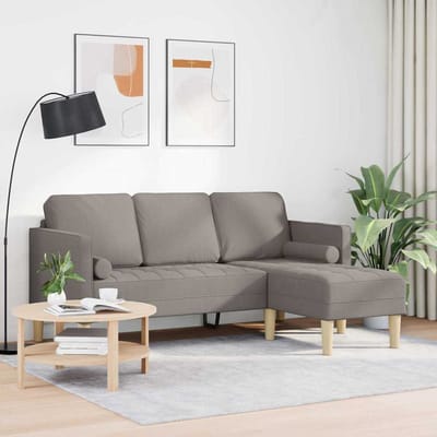 vidaXL - Bankstel - Taupe - 173 - x - 131 - x - 67 - cm - Polyester