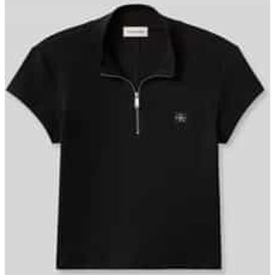 slim fit kort T-shirt van katoenmix