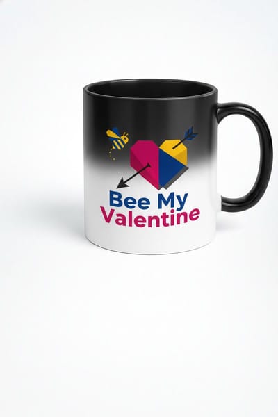Magische Mok 'Bee My Valentine' met Lieve Bij & Hartjes - Perfect Valentijnscadeau