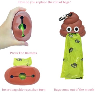 Poepzakdispenser voor honden met 15 afvalzakken