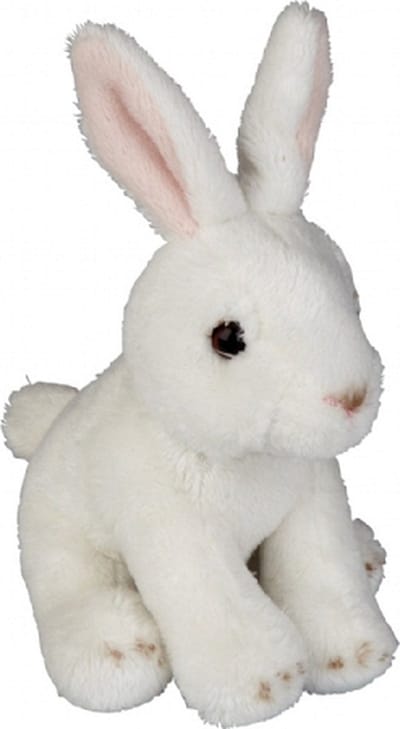 Ravensden Pluche konijn knuffeldier - 15 cm - konijnen knuffels - wit - ook als Goochelaars konijn gebruiken uit de hoge hoed