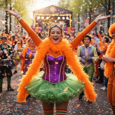 Atosa Carnaval verkleed boa met veren - oranje - 180 cm - 45 gram - Glitter and Glamour