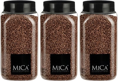 Mica Decorations decoratie stenen/granulaat - 3x - 650ml - koper - hobby steentjes
