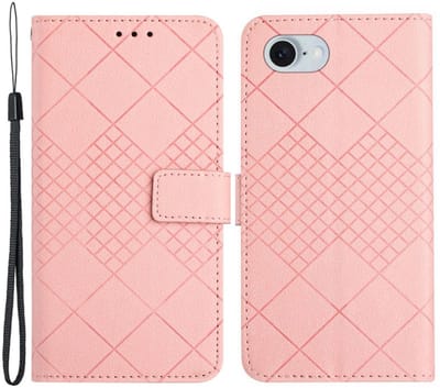 Coverup Hoesje - Geschikt voor iPhone 16e / 17e Hoesje - Coverup Rhombus Book Case - Roze