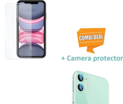 Tempered Glass Screenprotector + camera glass protecor geschikt voor Apple iPhone 11 - Tempered Glass Bescherming - Krasbestendige Display Beschermer - Duurzame Schermaccessoire