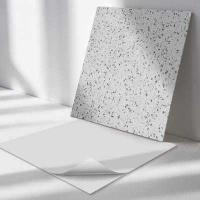 Wallfluent Vinyl Tegels - Steenpatroon met textuur Vloer Tegels PVC - 30 cm x 30 cm - Grijs PVC Tegels - Set van 9 - Vierkant PVC Tegels - Texturen Plaktegels - Zelfklevende PVC Tegels - Plaktegels Keuken en Badkamer