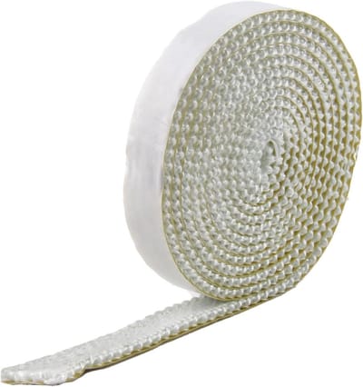 Allecto Plus - Zelfklevende glasvezelafdichting voor open haard en pelletkachel - 2m lang - hittebestendig tot 550°C - 15mm breed - 3mm dik