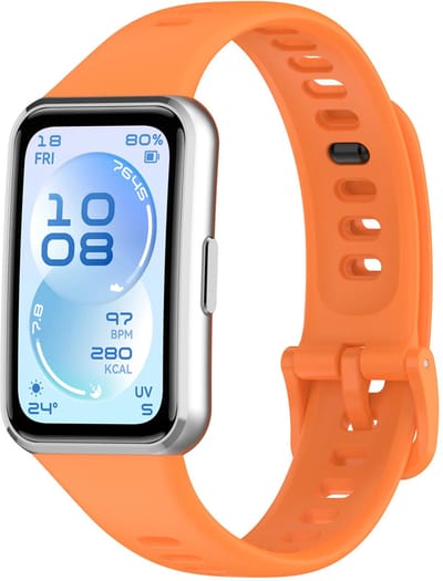 Strap-it Siliconen bandje geschikt voor Huawei Band 11 / Huawei Band 11 Pro (Oranje)