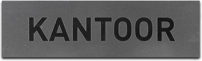 Deurbordje - KANTOOR - Rechthoek - RVS met Zwart - 45 x 155 mm - Prive - Kantoor bordje - Deurbord - Zelfklevend
