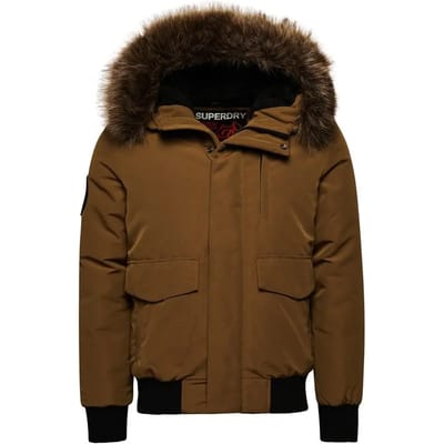 Superdry - Everest pufferbomberjack met capuchon - Heren - Gewatteerde jassen
