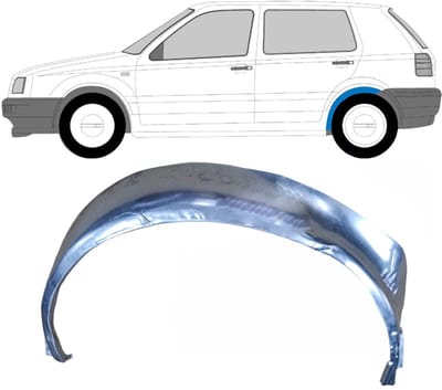 Reparatiepaneel achterste wielkast voor Volkswagen Golf 3 1991-1998 / Links