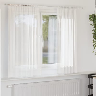 vidaXL - Gordijnen - voile - met - roedezakken - 2 - st - wit