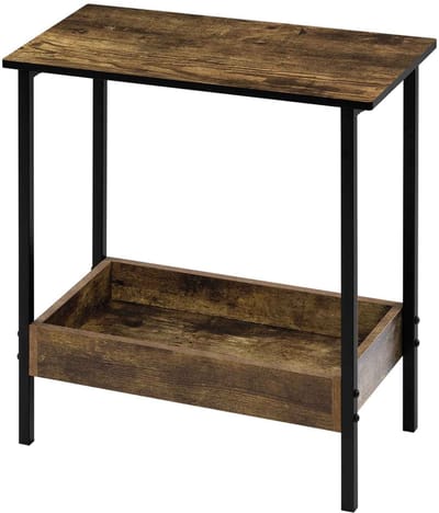 Casa Living Bijzettafel - Salontafel - Houten tafeltje - 50x55x25cm - Bruin en Zwart