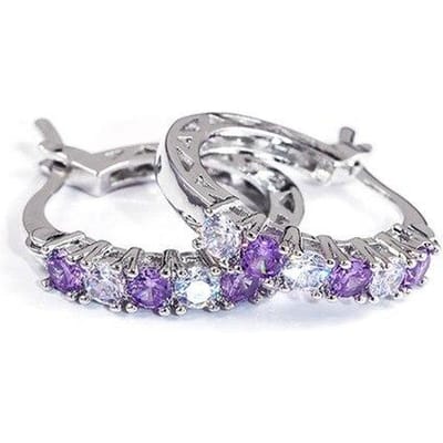 Vier kleuren keuzes oorbellen voor vrouwen zilver 925 sieraden met edelstenen saffier smaragd amethist robijn oorbellen cadeau paars