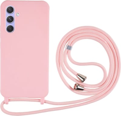 Coverup Hoesje - Geschikt voor Samsung Galaxy S25 Hoesje - Coverup Colour TPU Back Cover met Koord - Pink