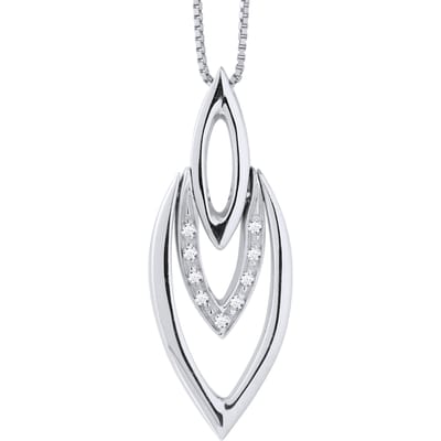 FLAME Ketting Diamonds 0.050 Cts White Gold