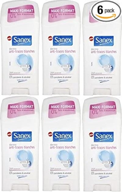 Sanex Deo Stick Dermo Invisible / Anti Marks - Voordeelverpakking 6 x 65 ml