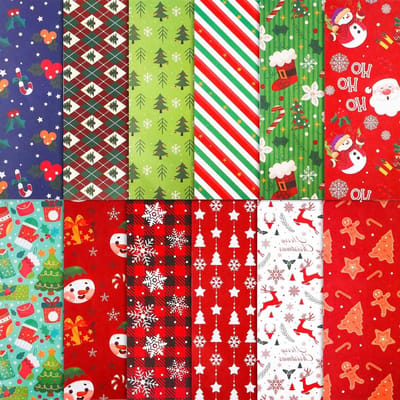 Kerstpatroon Papierset van 24 Stuks, 30x30cm Dubbelzijdig voor Knutselen, Scrapbooking en Kaarten Maken met Sneeuwman en Kerstman Design