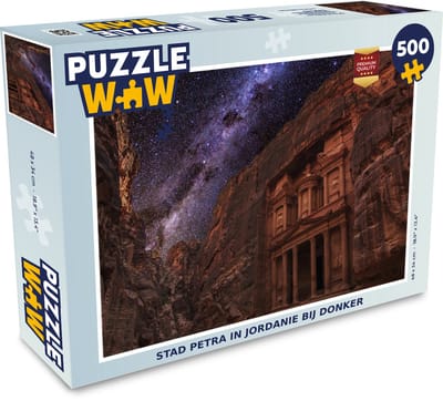 Puzzel Stad Petra in Jordanie bij donker - Legpuzzel - Puzzel 500 stukjes