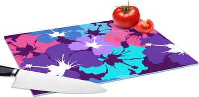 Glazen Snijplank - 39x28 - Tropisch - Bloemen - Hawaii - Patroon - Snijplanken Glas