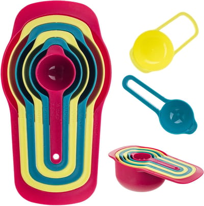 Milazzo keukenmaatbekersset, mix van kleuren, 6 stuks