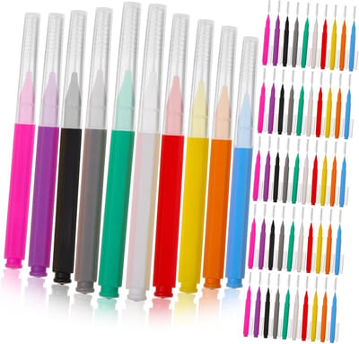 Tandenragers Set - Interdentale Borstels - Mondverzorging Beugels - Ergonomisch Handvat - 100 Stuks - Diverse Kleuren