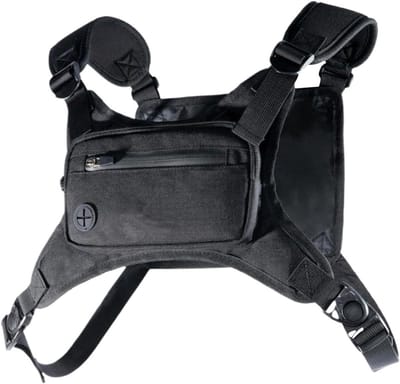 Borsttas Motor - Verstelbare Band - Outdoor Activiteiten - Ademend Vest - 4 x 18 x 4 cm - Zwart