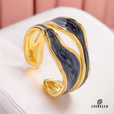 Leerella Luxe Roestvrijstalen Damesring Model-7 Goudkleurig Verstelbaar – Stijlvol, Elegant, Tijdloos en Duurzaamheid in Één (Model 1 t/m 10)