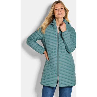 Donsmantel met elegant stiksel - grijsgroen - Gr. 38 van Goldner Fashion