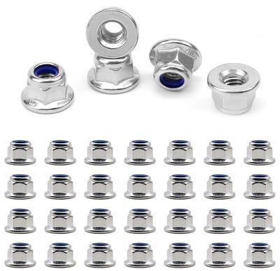 40 Stuks M5 Moeren, RVS Flensmoeren voor Thuisreparatie, Meubelproductie en Auto-assemblage