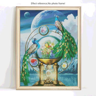 5d diamant schilderij volledige boor ronde foto's met strass dieren borduurpakketten 20X30 blue