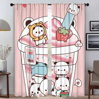 Moderne Woonkamer Gordijnen 2 Stuks Bubu en Dudu Halloween Decoratie Verduisterende Gordijnen voor Camera Afscheiding Tule voor Slaapkamer W50xH70cmx2pcs-CL