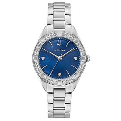 Bulova Sutton Horloge - Bulova dames horloge - Blauw - diameter 32.5 mm - roestvrij staal