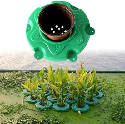 Drijvende Plantenbak - Vijver Eiland - Vijver Decoratie - Aquaponics Systeem - 33 cm Diameter - Groen