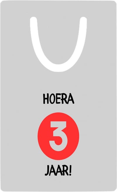 Hacebo® - Hoera 3 jaar metalen boekenlegger - Verjaardag - Jarigen - Verjaardagscadeau - peuter - Happy birthday Bladwijzer boekenleggers - 7.6 cm x 5cm