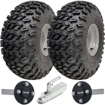 22x11.00-8 Wielenset voor ATV- en quad-aanhangwagen, ALKO-assen en trekhaak, draagvermogen 750 kg