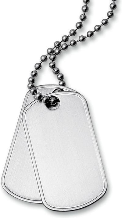 TRESOR dog tags hanger met halsketting  - Edelstaal