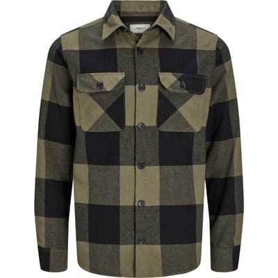 Produkt - Heren Overhemden Dean Check Overshirt - Groen - Maat S